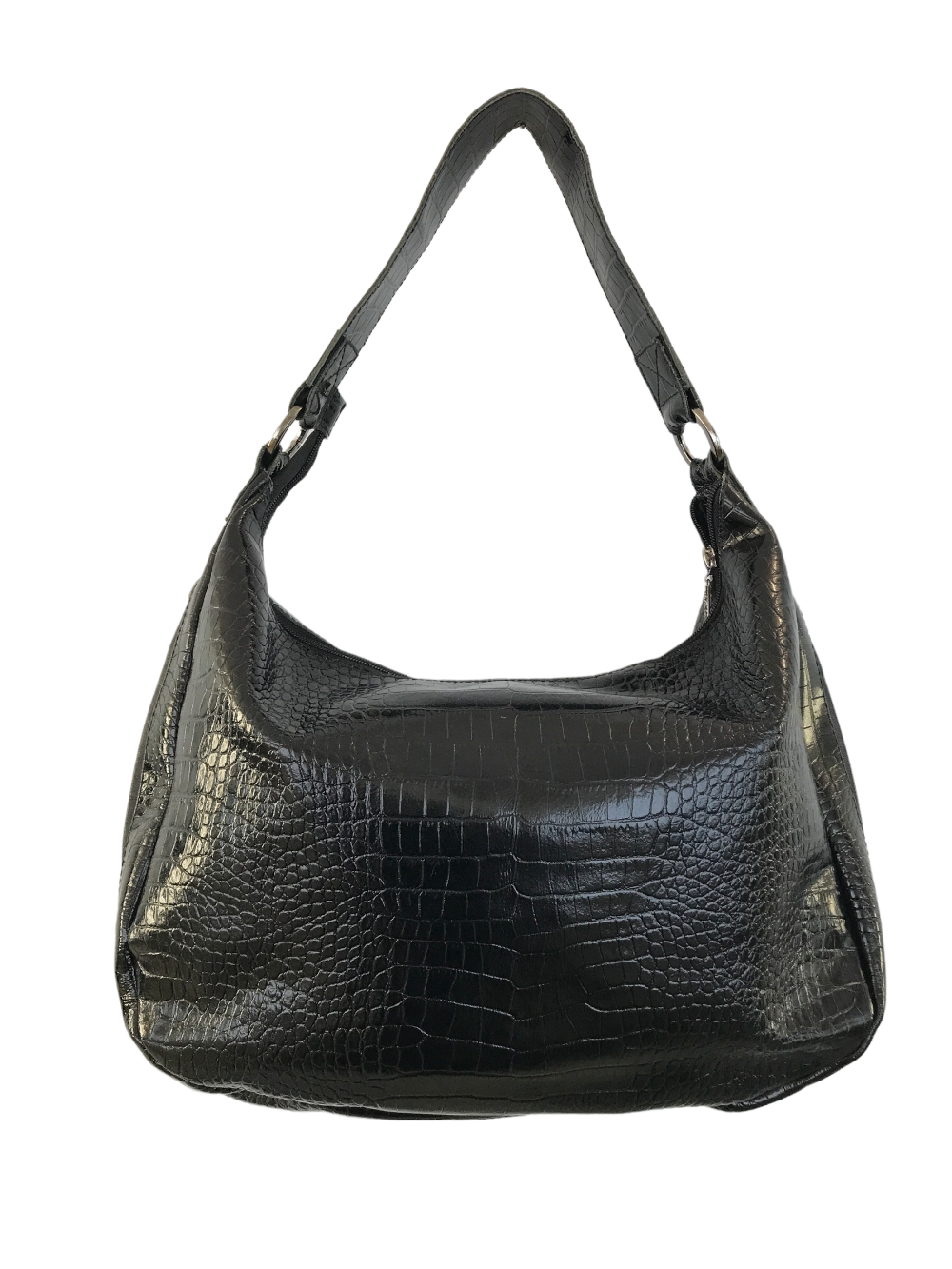 картинка кожаные  "Италия-03" - Женская кожаная сумка. черный крокодил, тиснение, лак от Ирины Берзиной