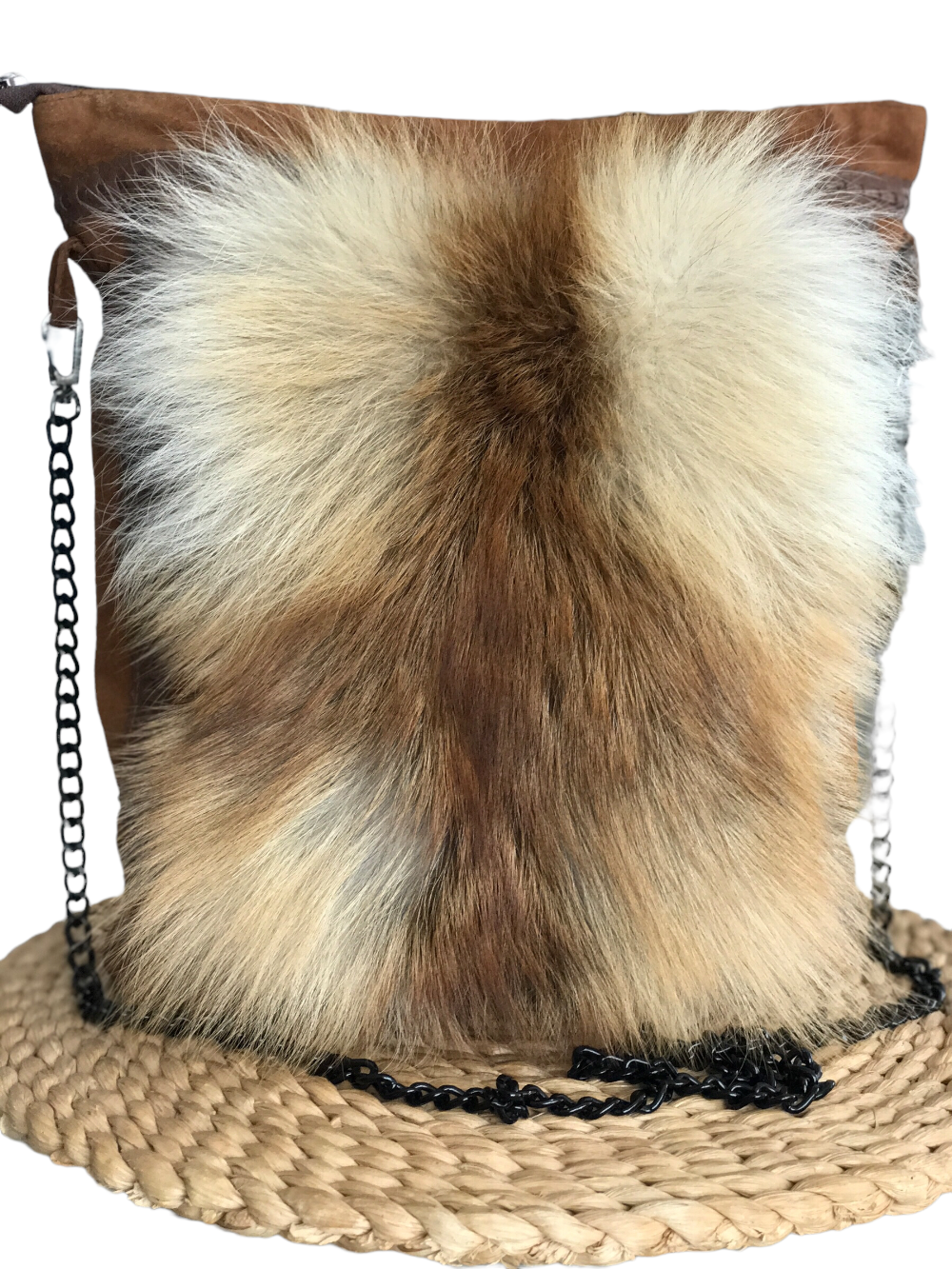картинка кожаные  "Лиска-01" - Женская кожаная сумка с мехом рыжей лисы от Ирины Берзиной